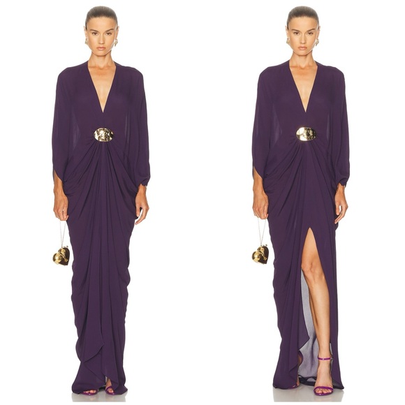 Silvia Tcherassi Dresses & Skirts - Silvia Tcherassi Purple Draped Gown Gold Belt